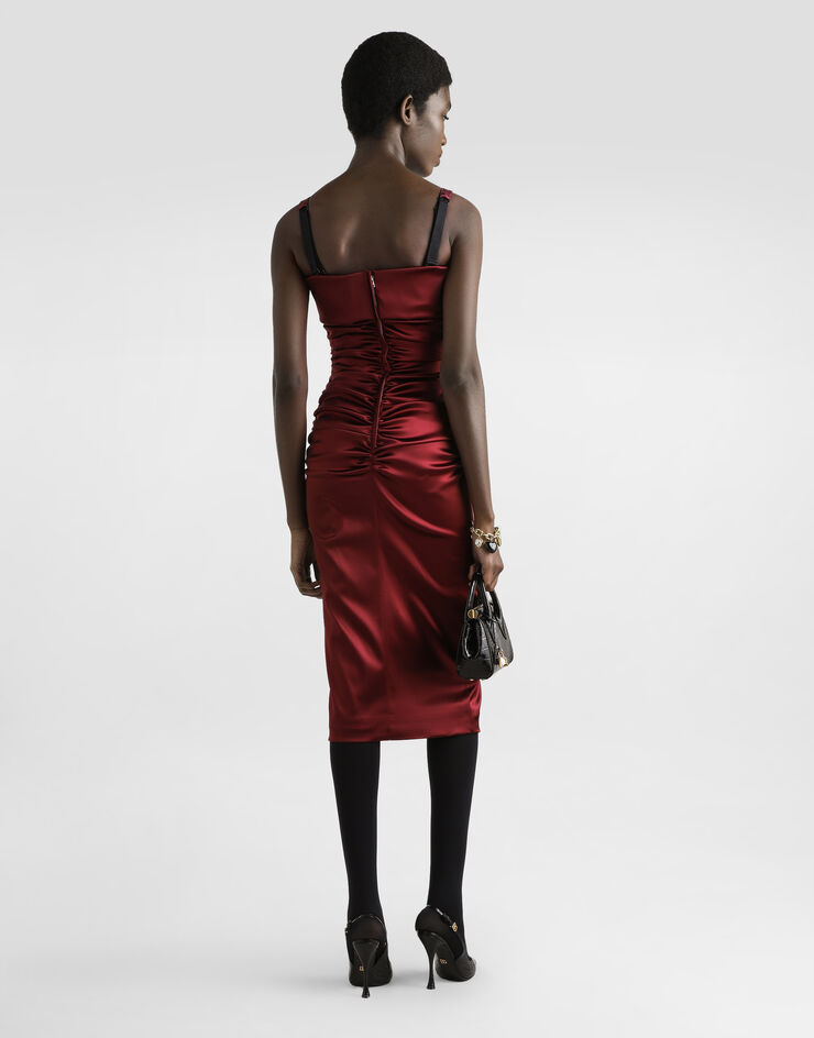 Dolce & Gabbana Dress in stretch satin Bordeaux F6TYJTFURAD