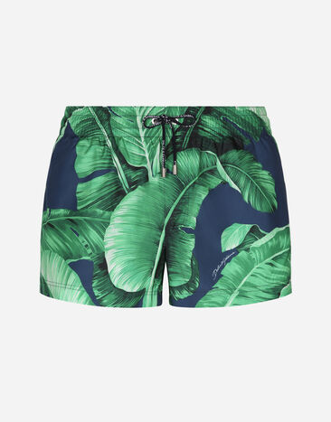 Dolce & Gabbana Swim shorts with banana tree print Beige BM2275AO727