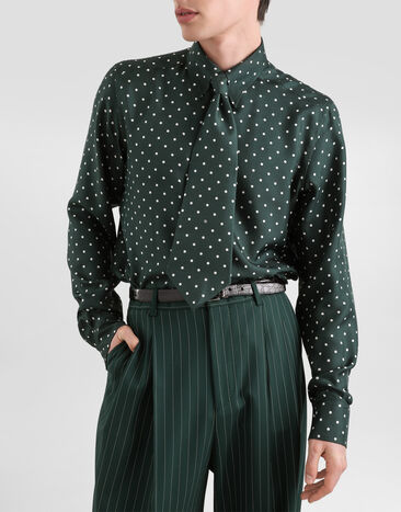 Dolce & Gabbana Polka dot-print silk twill martini shirt Multicolor G5ML1TIS14A