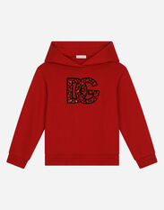 Dolce & Gabbana Jersey hoodie with DG logo Red EB0003A1067
