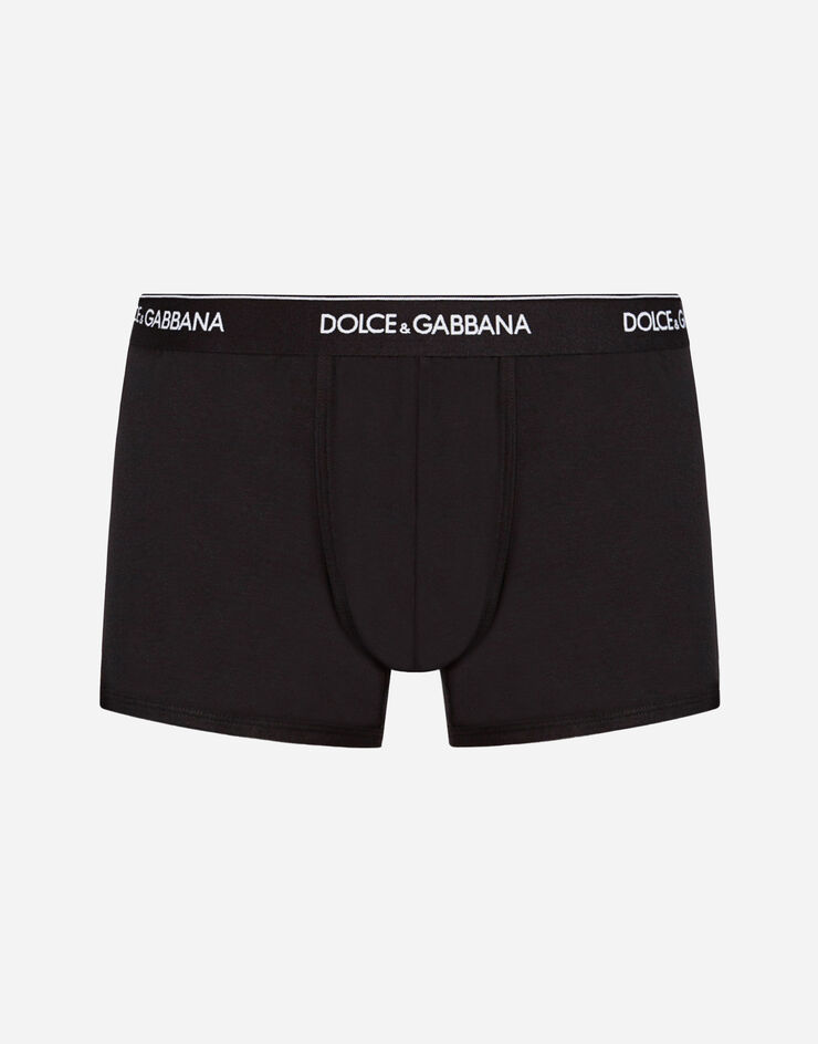 Dolce & Gabbana Bi-pack boxers in stretch cotton Black N9A07JO0025