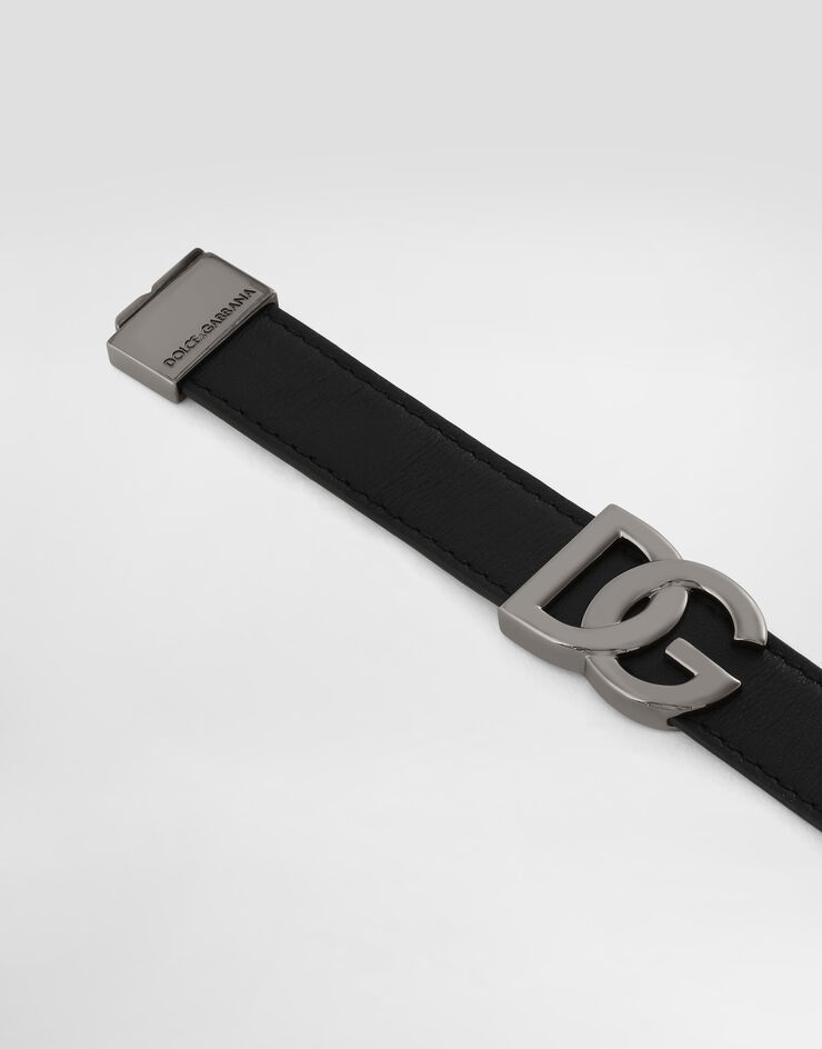 Dolce & Gabbana Pulsera en piel de becerro con logotipo DG Negro BJ0815AP599