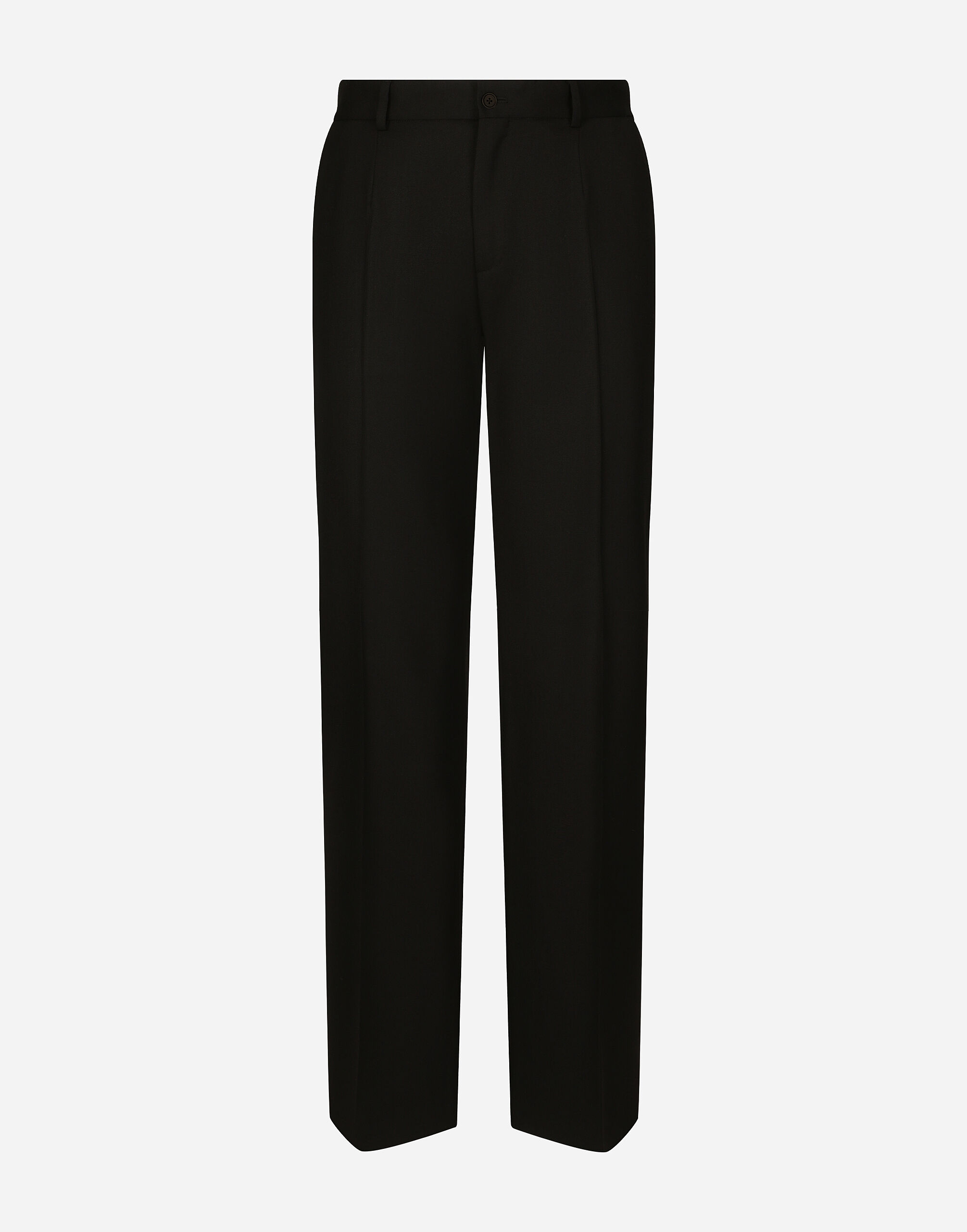DOLCE &GABBANAブラックゴムウエストパンツ Blackのメンズ Two-way stretch twill straight-leg pants