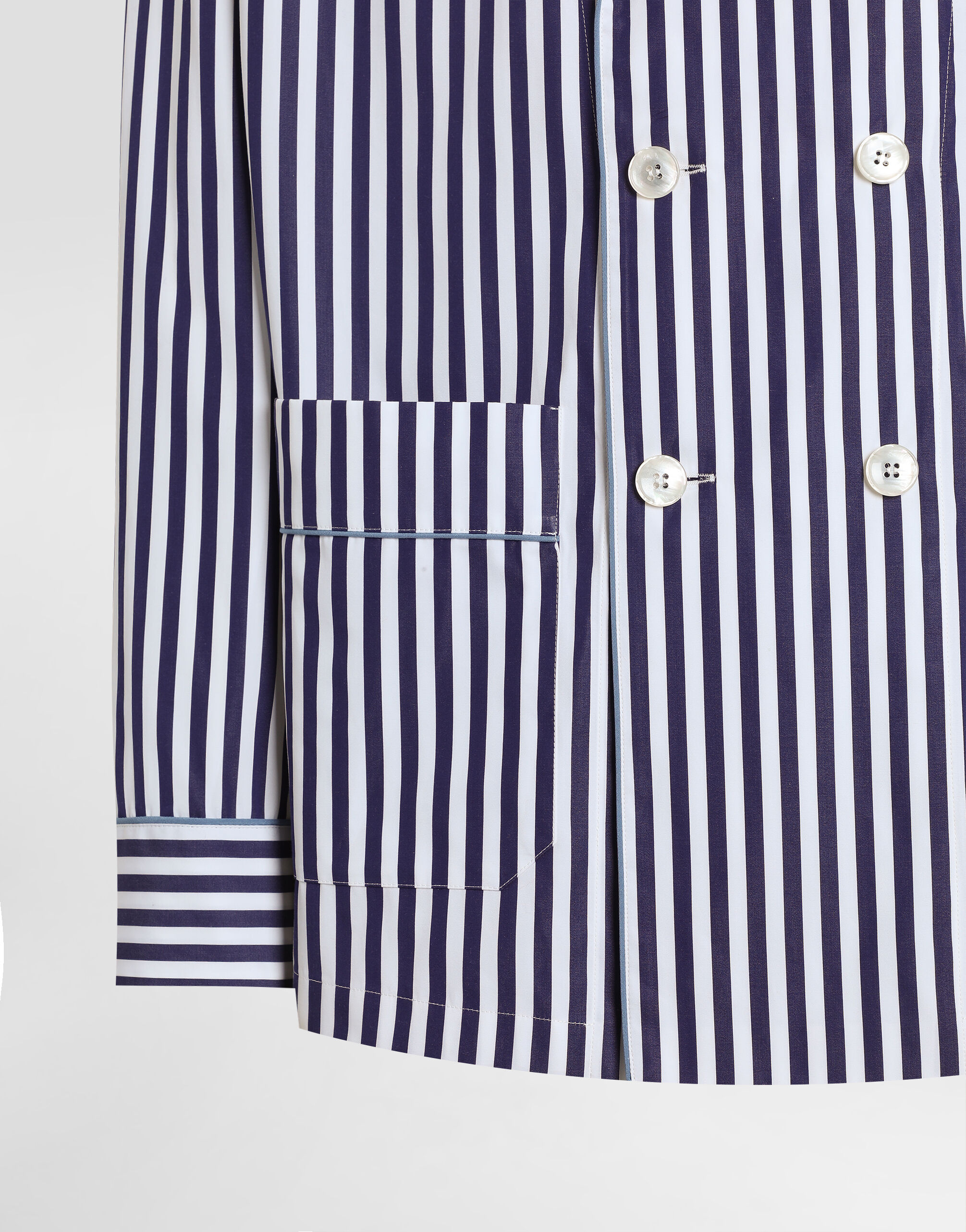 Striped poplin vanity robe - thumbnail 4