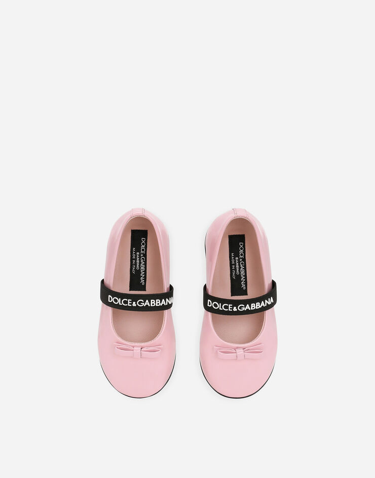 Dolce & Gabbana リボン付き パテントレザー バレエフラット Pink D20093A4831