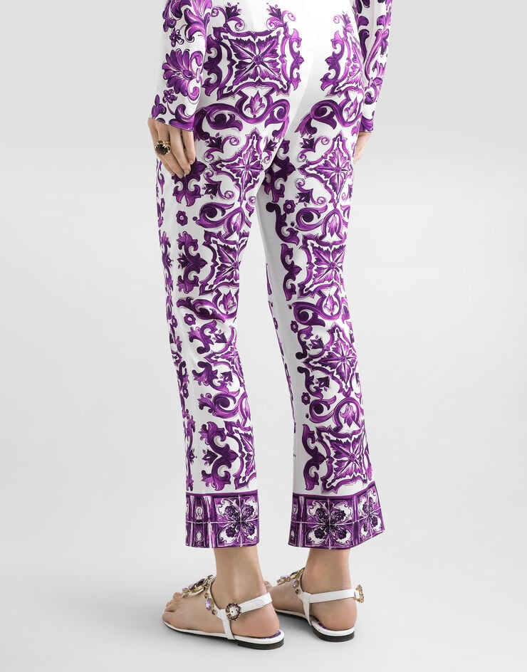 Dolce & Gabbana Majolica print silk trousers Multicolor FTAG7THPABP