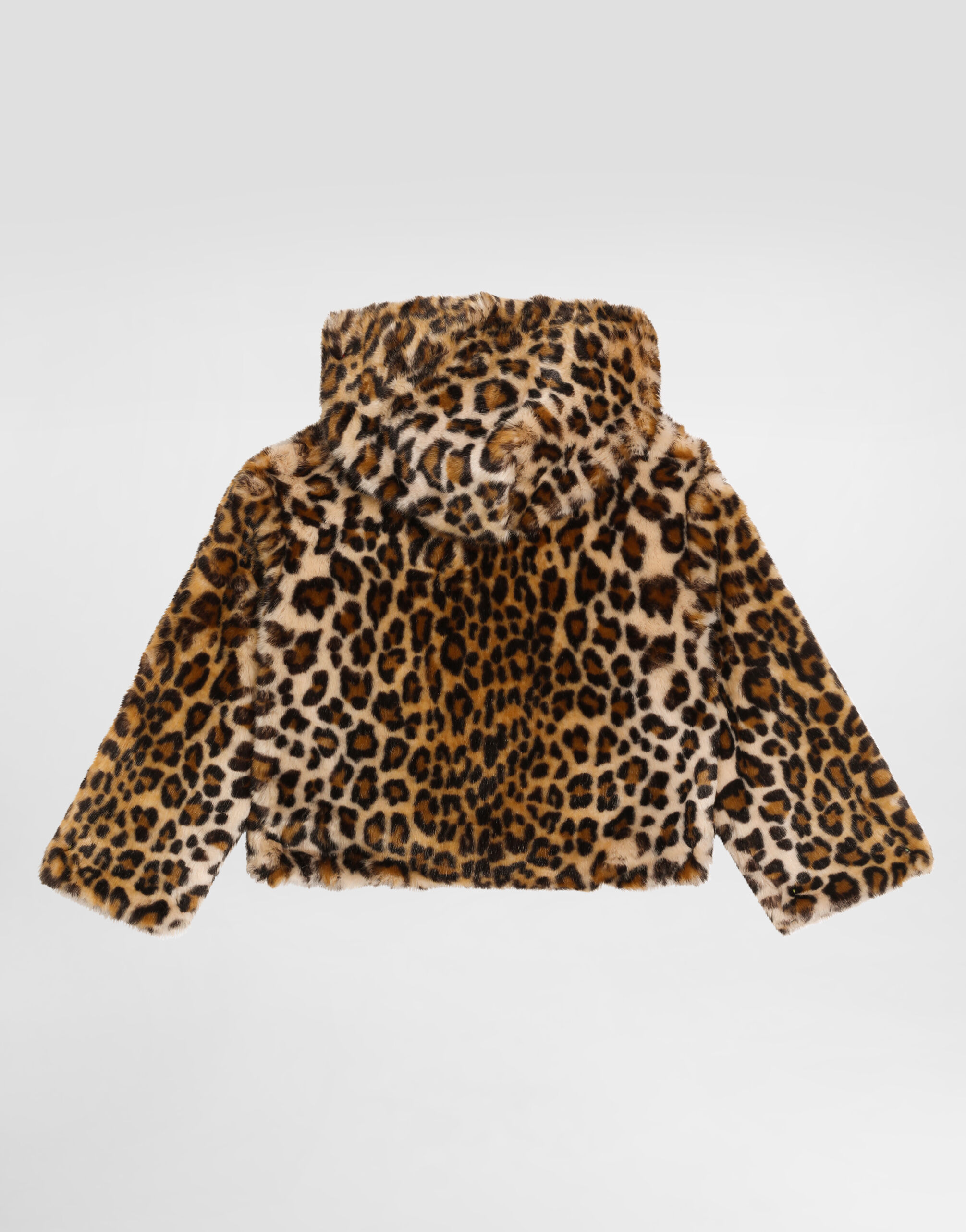 Leopard-print fur-effect jacket in Print for Girls | Dolce&Gabbana® US