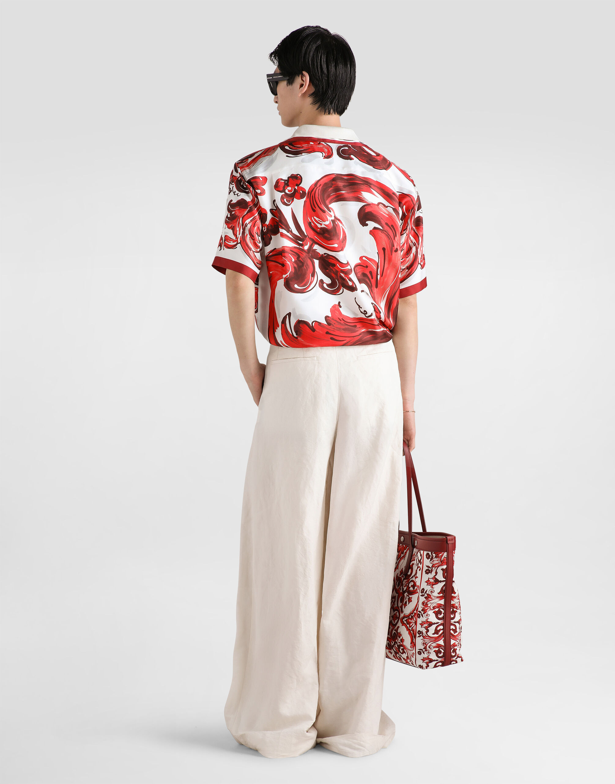 Whiteのメンズ ファインゲージ シルク ポロシャツ | Dolce&Gabbana®