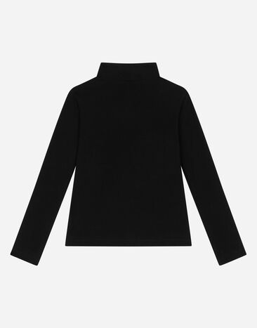 Dolce&Gabbana Interlock T-shirt with logo tag Black L5JTLEG7J1S