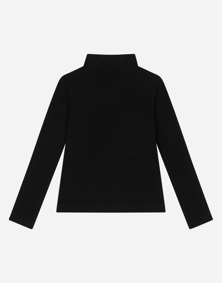 Dolce&Gabbana Interlock T-shirt with logo tag Black L5JTLEG7J1S