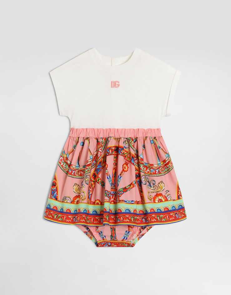 Dolce & Gabbana Carretto-print mix material dress Multicolor L2JDAUG7P5S