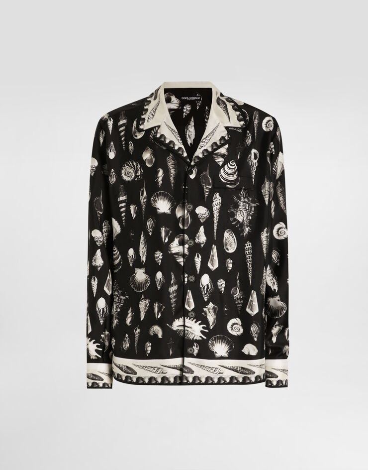 Dolce & Gabbana Shell-print silk twill vanity shirt Multicolor G5IF1THI1ZA