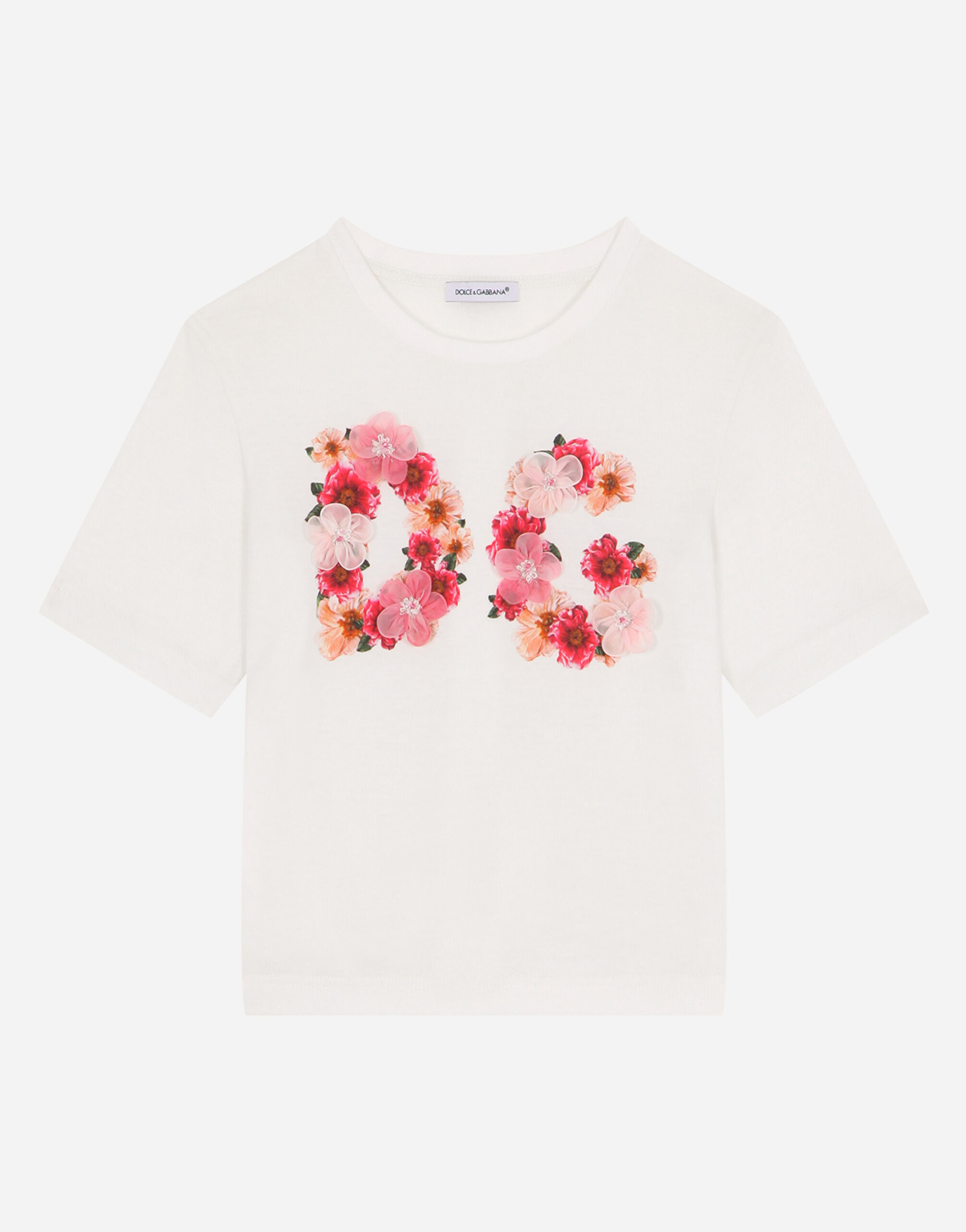 Jersey t shirt with camellia DG print in MULTICOLOR for