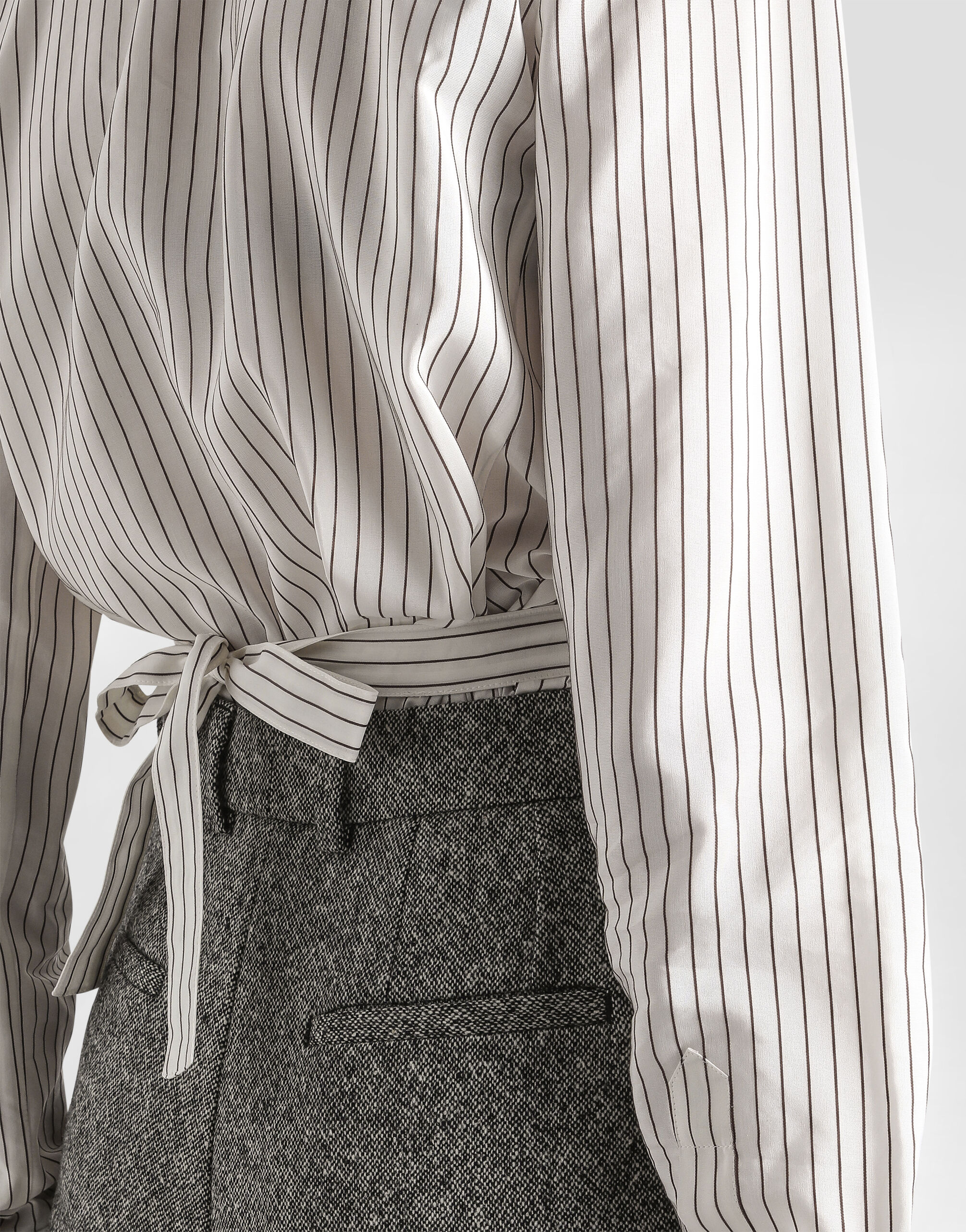 Pinstripe silk and cotton shirt in Multicolor for Women