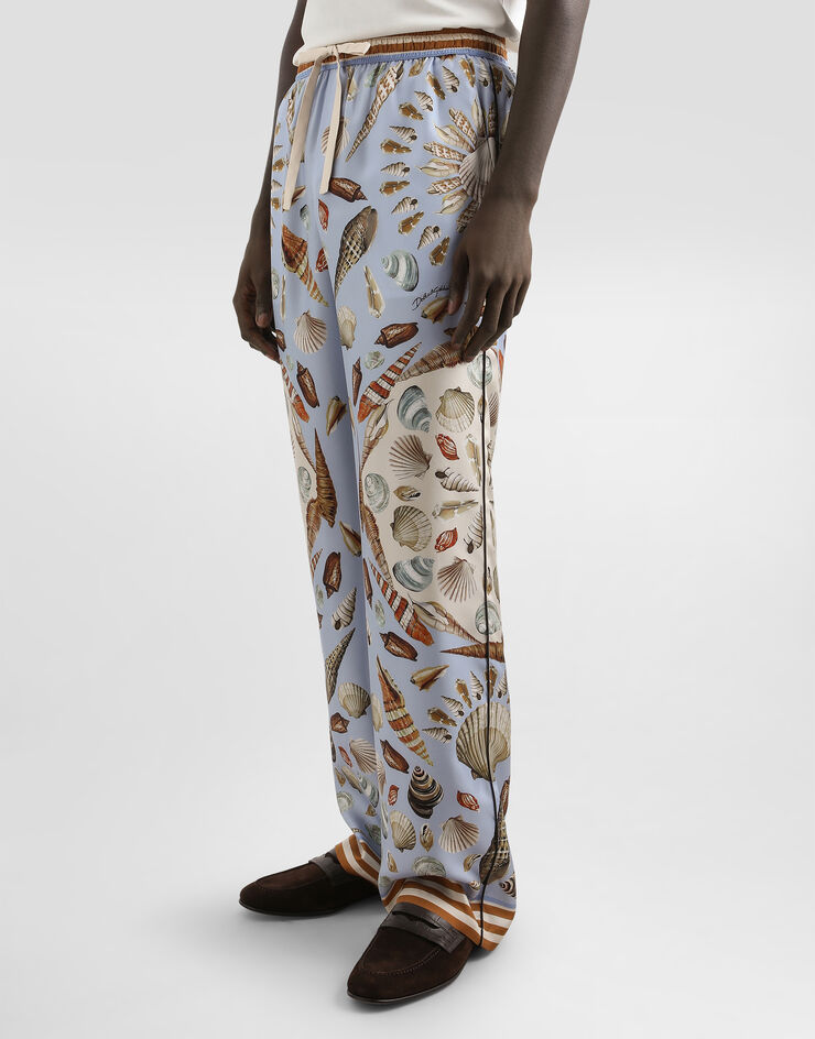 Dolce & Gabbana Shell-print silk twill trousers Multicolor GVRMATHI1ZB