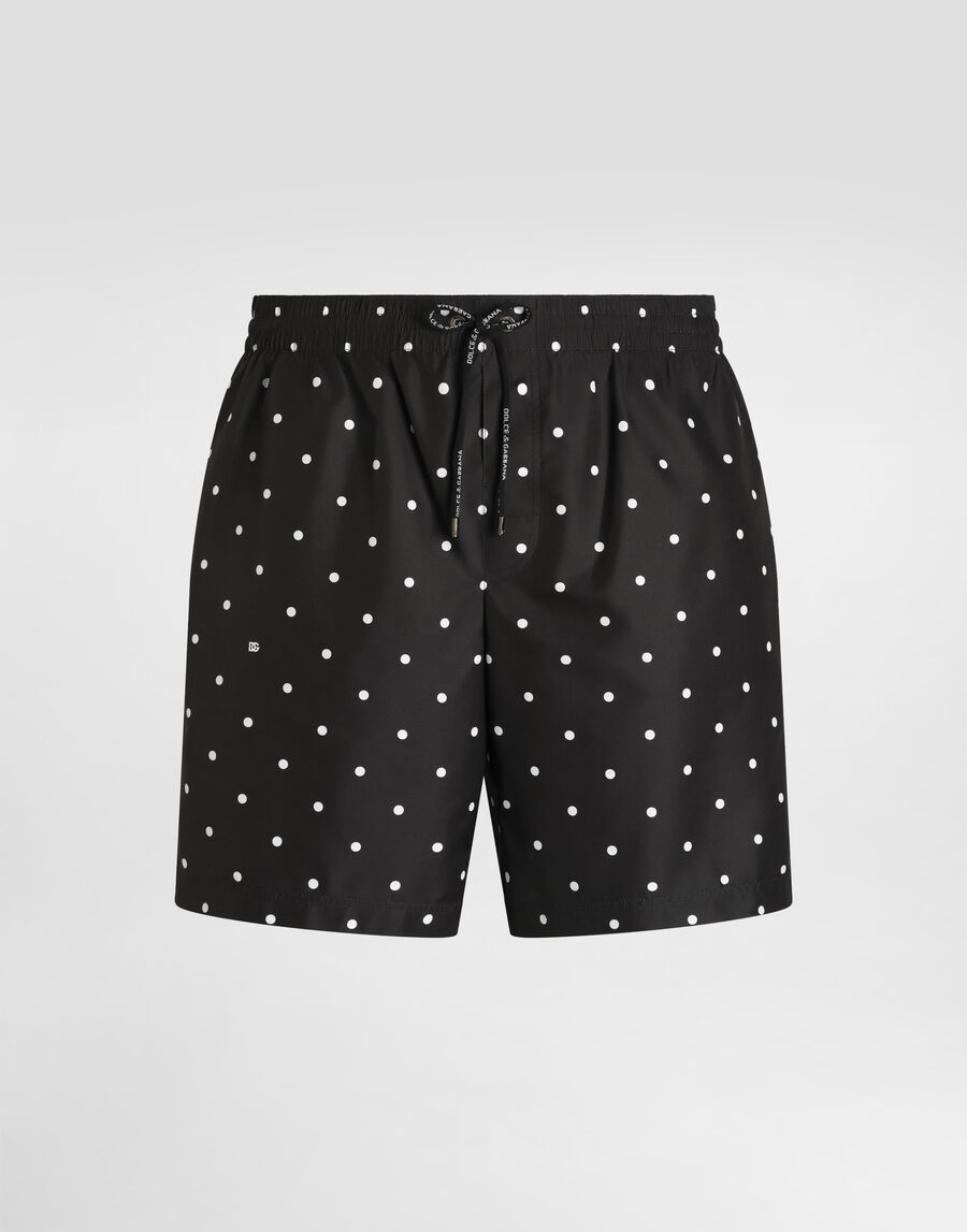 Polka dot-print medium swim boxer shorts