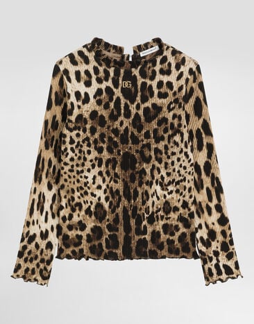 Dolce & Gabbana Leopard-print ribbed turtleneck Print L5JTQCHS7Q6