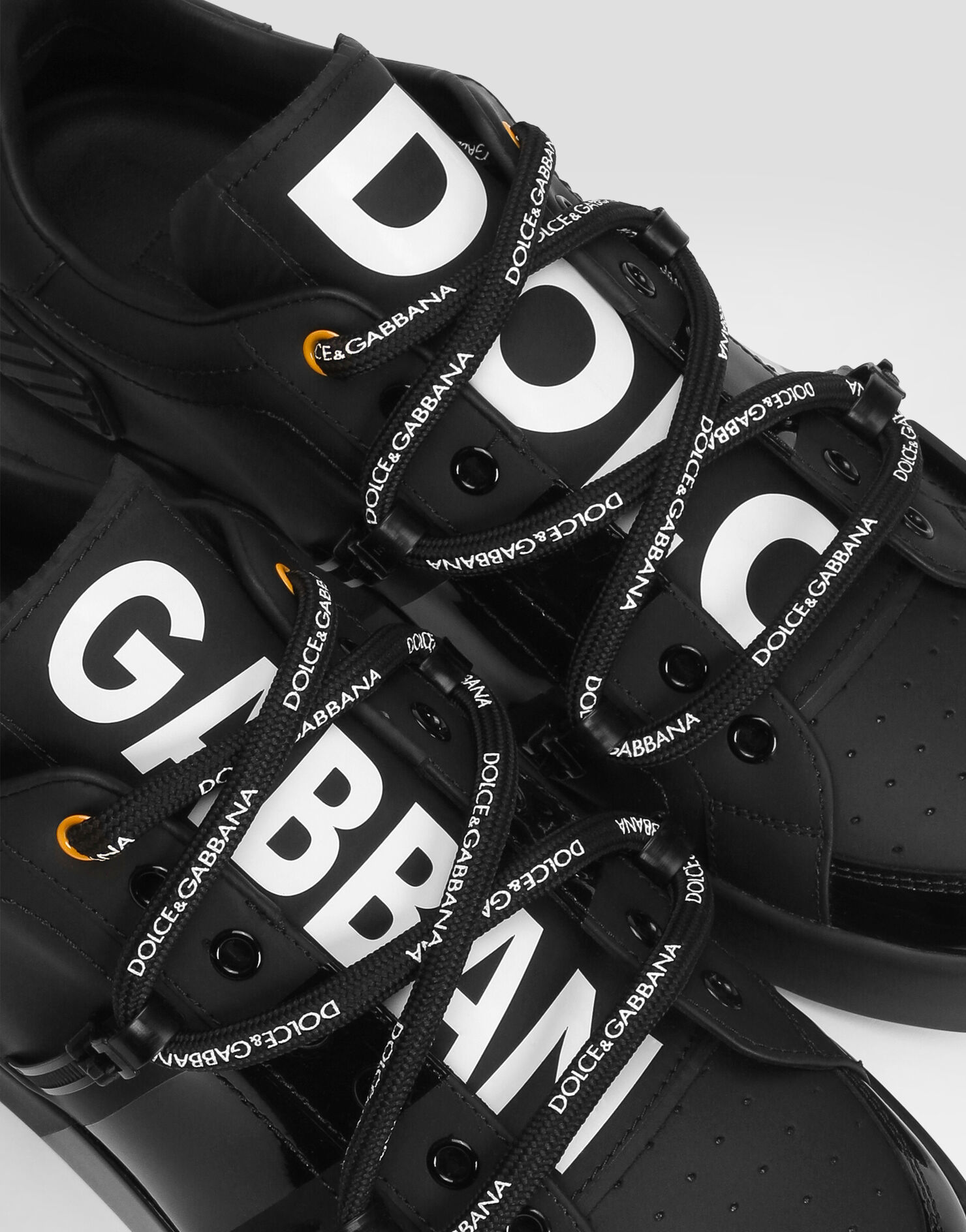 dolce & gabbana portofino calfskin & patent sneakers