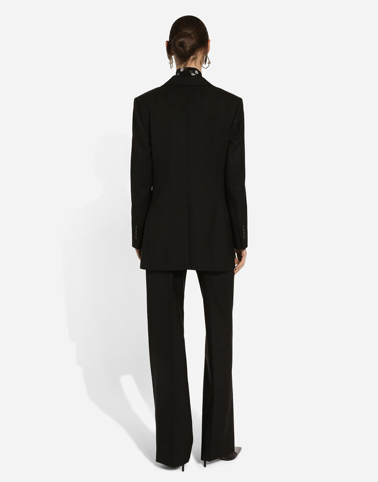 Dolce & Gabbana سروال صوف جرسي أسود FTC31TFU28D