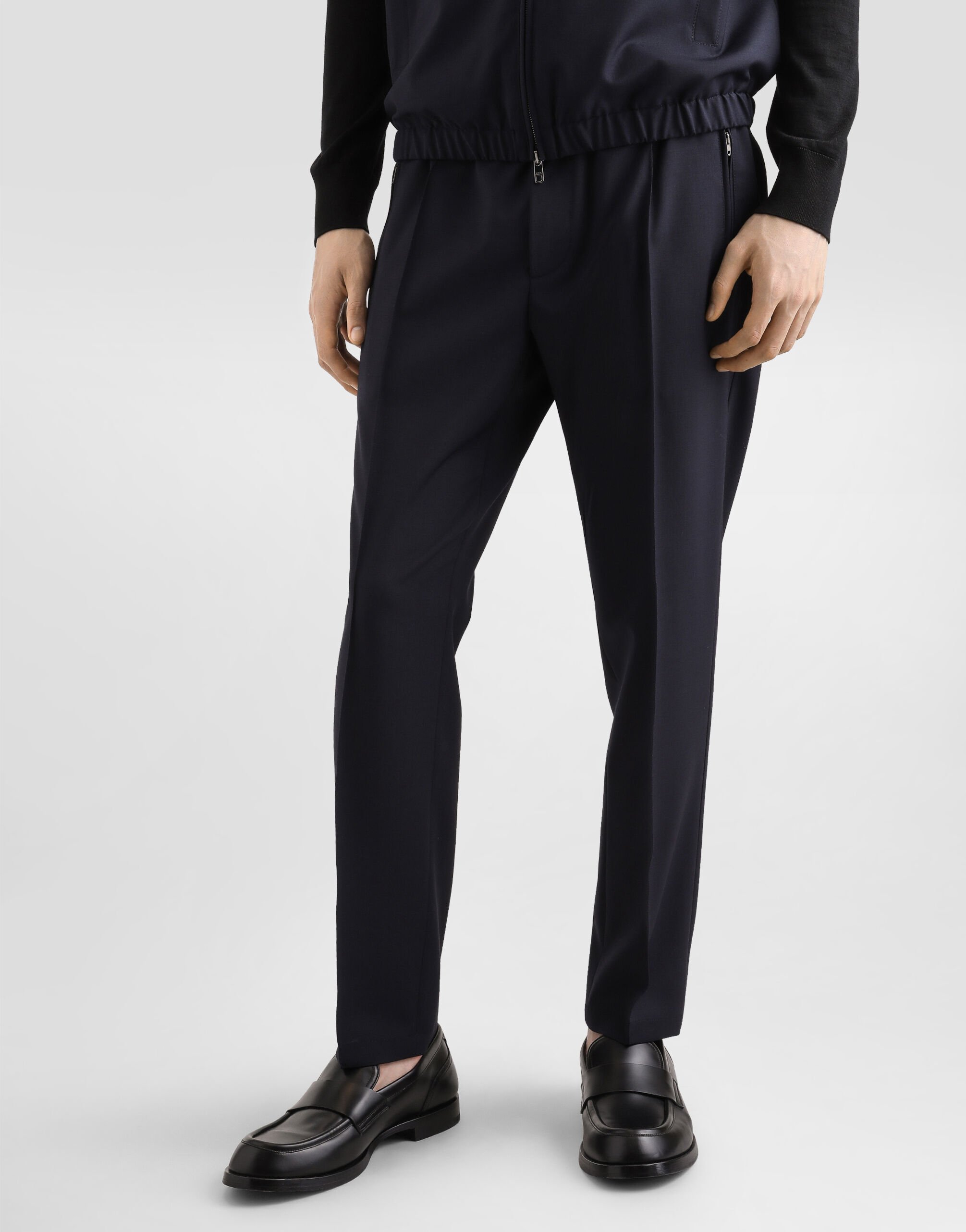 Wool jogging pants in Blue for Men | Dolce&Gabbana® US