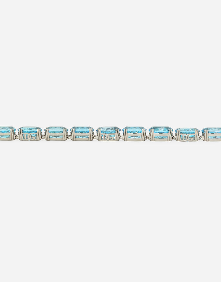 Dolce & Gabbana Pulsera Anna en oro blanco de 18 kt con topacios azul celeste Blanco WBQA4GWTOLB