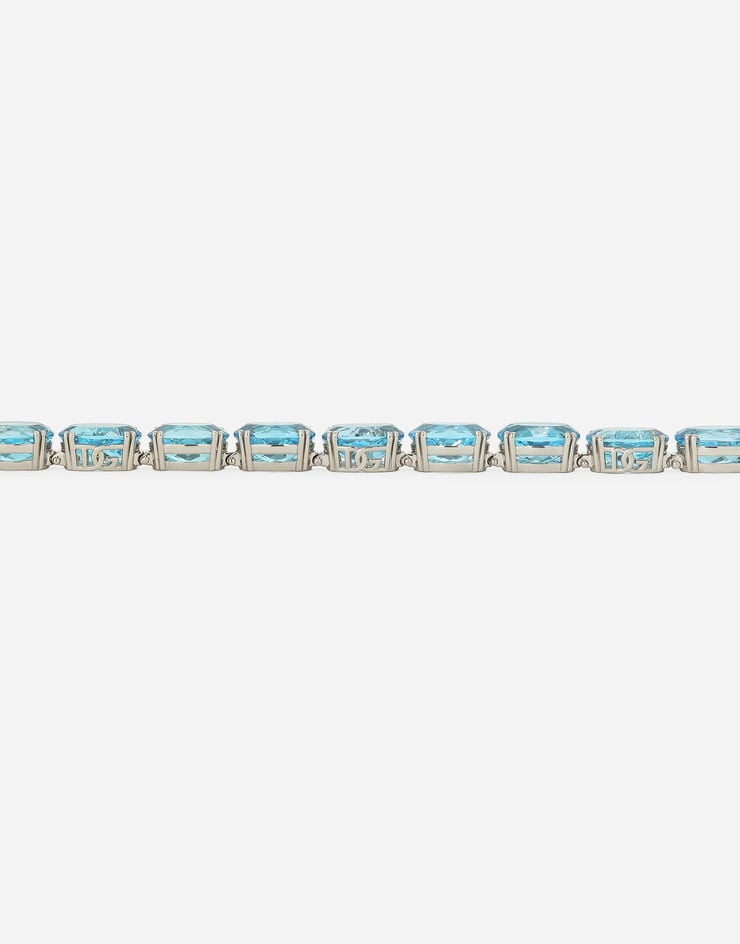Dolce & Gabbana Anna bracelet in white gold 18kt with light blue topazes Weiss WBQA4GWTOLB