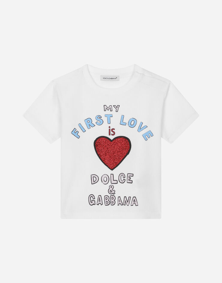 Short-sleeved Carretto-print T-shirt in White for | Dolce&Gabbana® US
