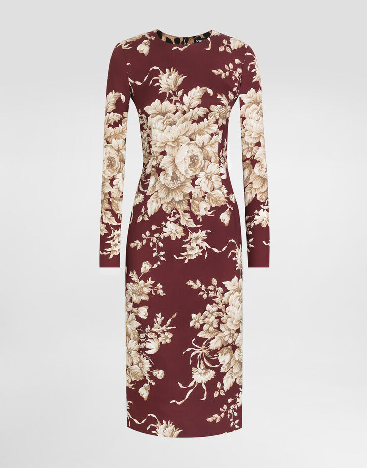 Dolce & Gabbana Rose-print charmeuse dress Print F6GAVTFSA7Y