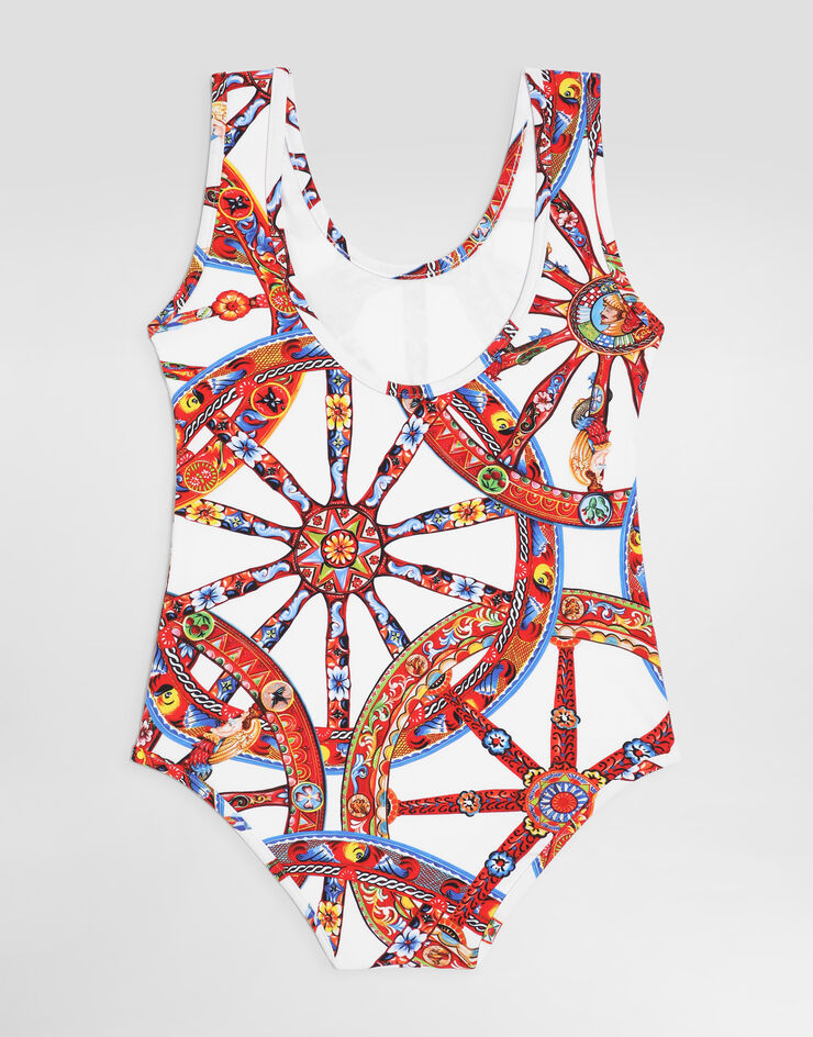 Dolce & Gabbana Carretto-print one-piece swimsuit Multicolor L5J812ON0I8