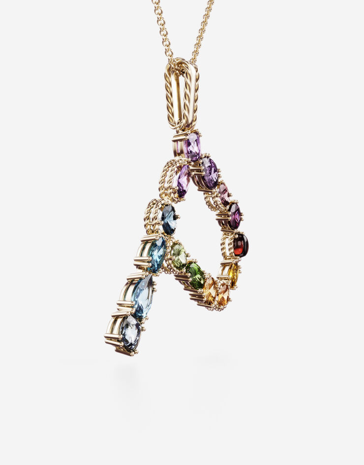Dolce & Gabbana Pendentif Rainbow avec pierres multicolores Doré WAMR2GWMIXP