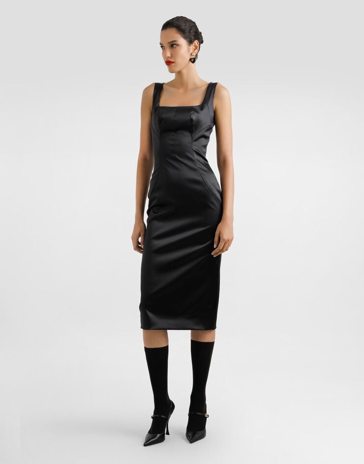 Dolce & Gabbana Stretch satin dress Grey F6TVTTFURAD