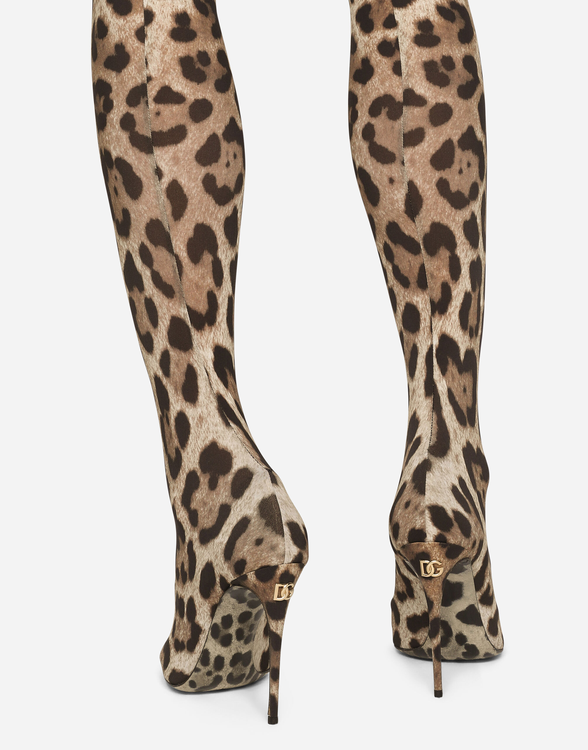 Tiger print thigh cheap high boots