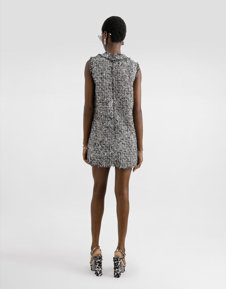 Dolce & Gabbana Short raschel tweed sack dress Multicolor F6TMITFMMH7