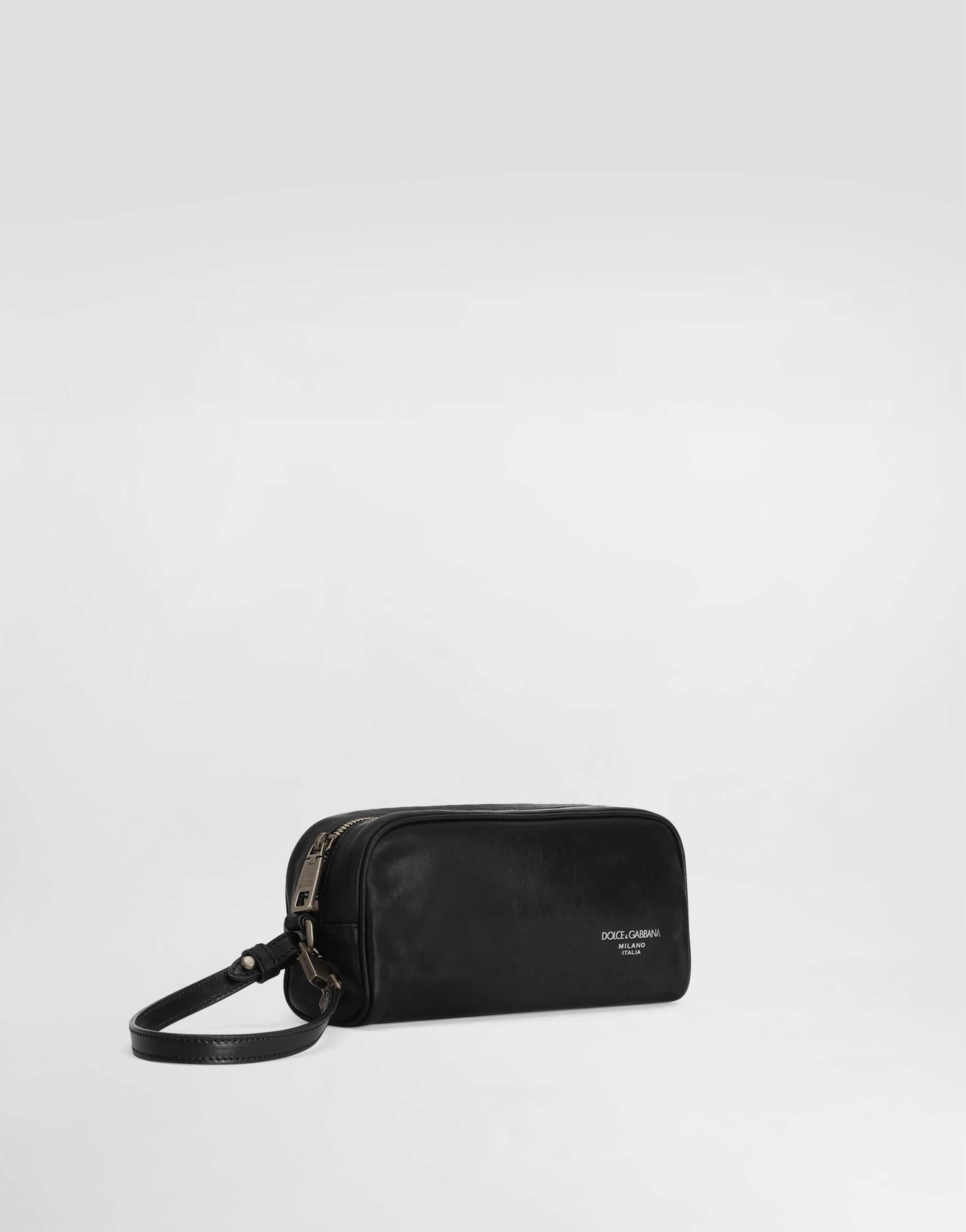 Tempesta calfskin necessaire in Black for Men | Dolce&Gabbana® US