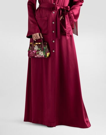 Dolce & Gabbana حقيبة يد ميني Marlene من ساتان بطبعة ورود Multicolor BB7744CZ167