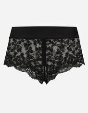Dolce & Gabbana Lace high-waisted panties with satin waistband Black O2E77TONN77
