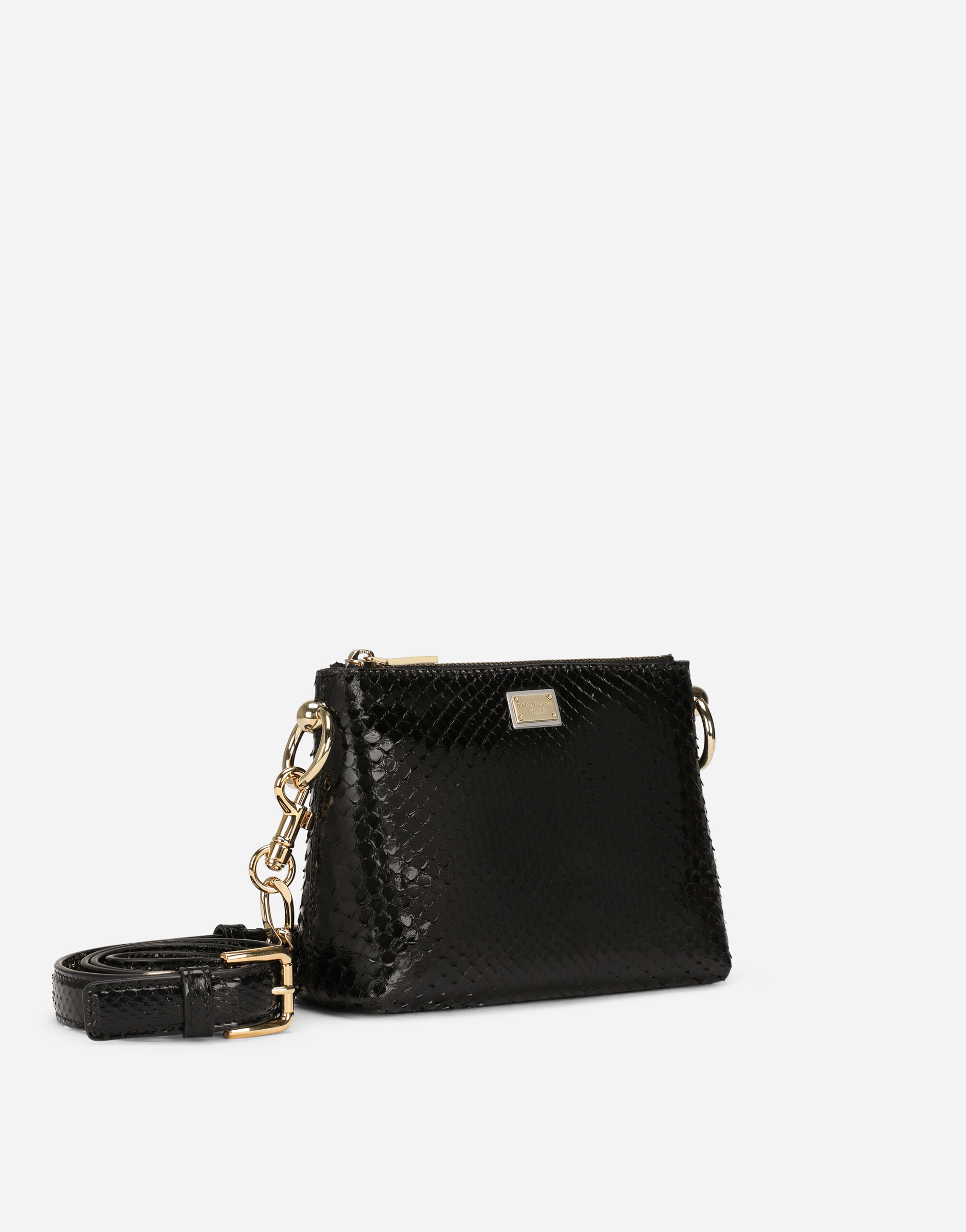 DOLCE&GABBANAバック Calfskin crossbody bag with raised logo in Black for Men