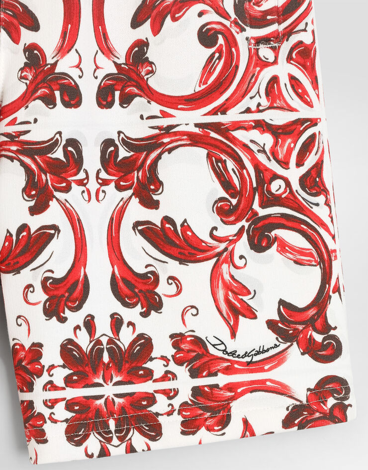 Dolce & Gabbana Бермуды из футера в принте майолика Multicolor L4JQR4II7KU