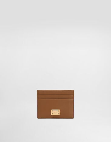 Dolce & Gabbana Tarjetero de piel de becerro plongé Marrón BI0330A9S25