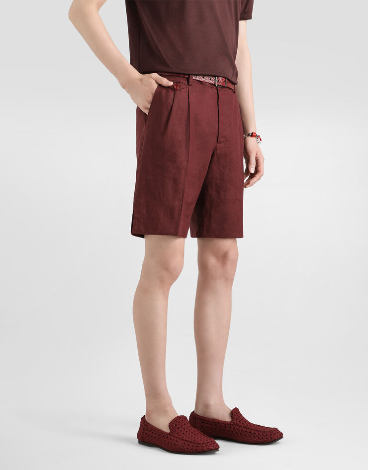 Dolce & Gabbana Linen bermuda shorts Dolce & Gabbana Linen bermuda shorts Multicolor GW0MATFU4JB