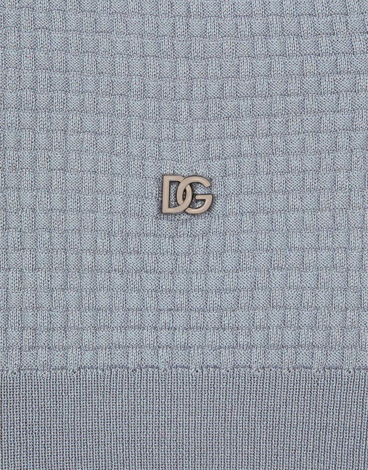 Dolce & Gabbana Stretch cotton polo-shirt with DG hardware Dolce & Gabbana Stretch cotton polo-shirt with DG hardware Azure GXM72TJGMGC