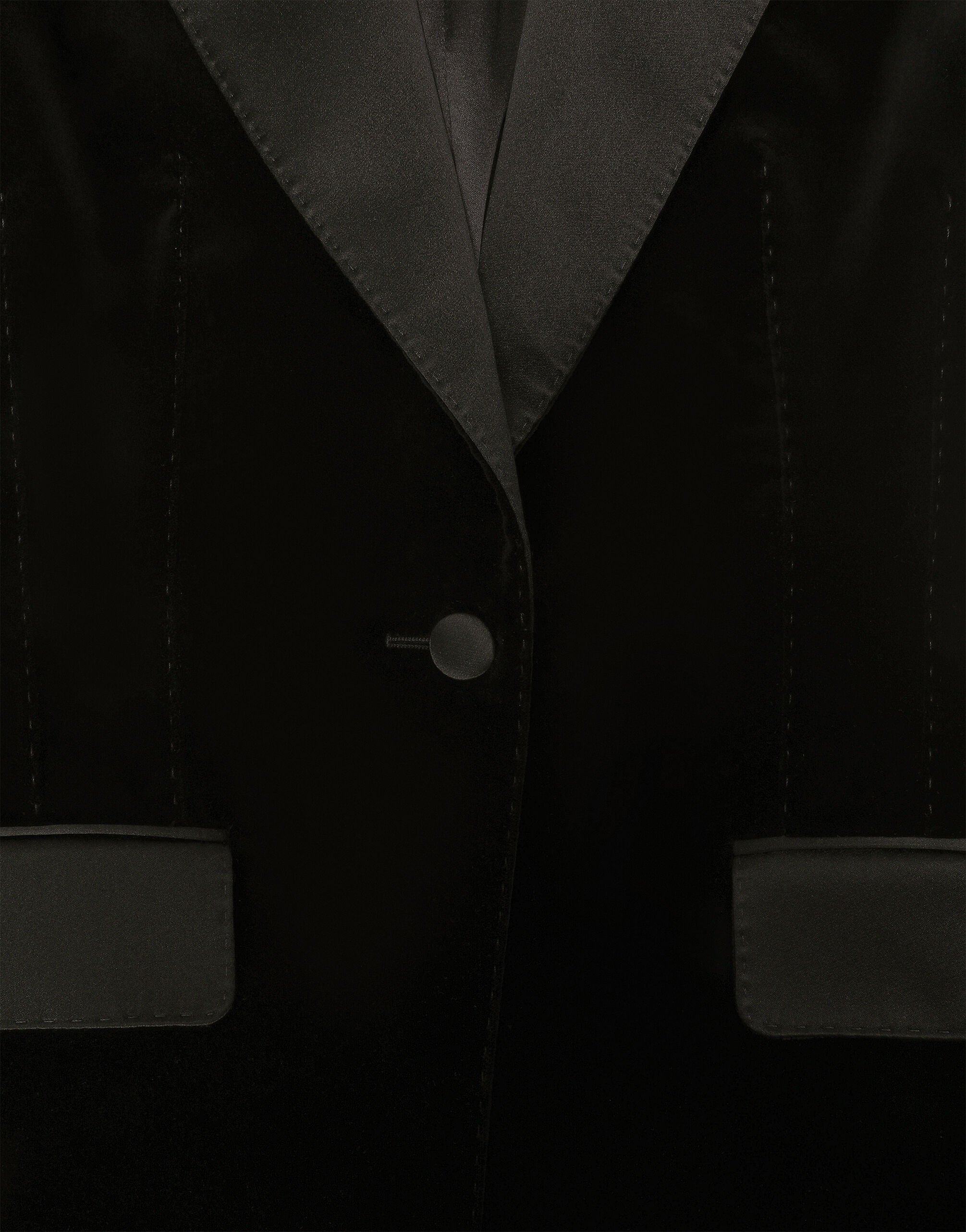 Velvet single-breasted Turlington tuxedo jacket in Black for