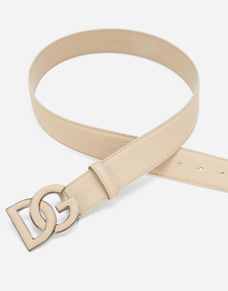 Dolce & Gabbana 鹿皮纹印花小牛皮腰带 米色 BC4675AT489