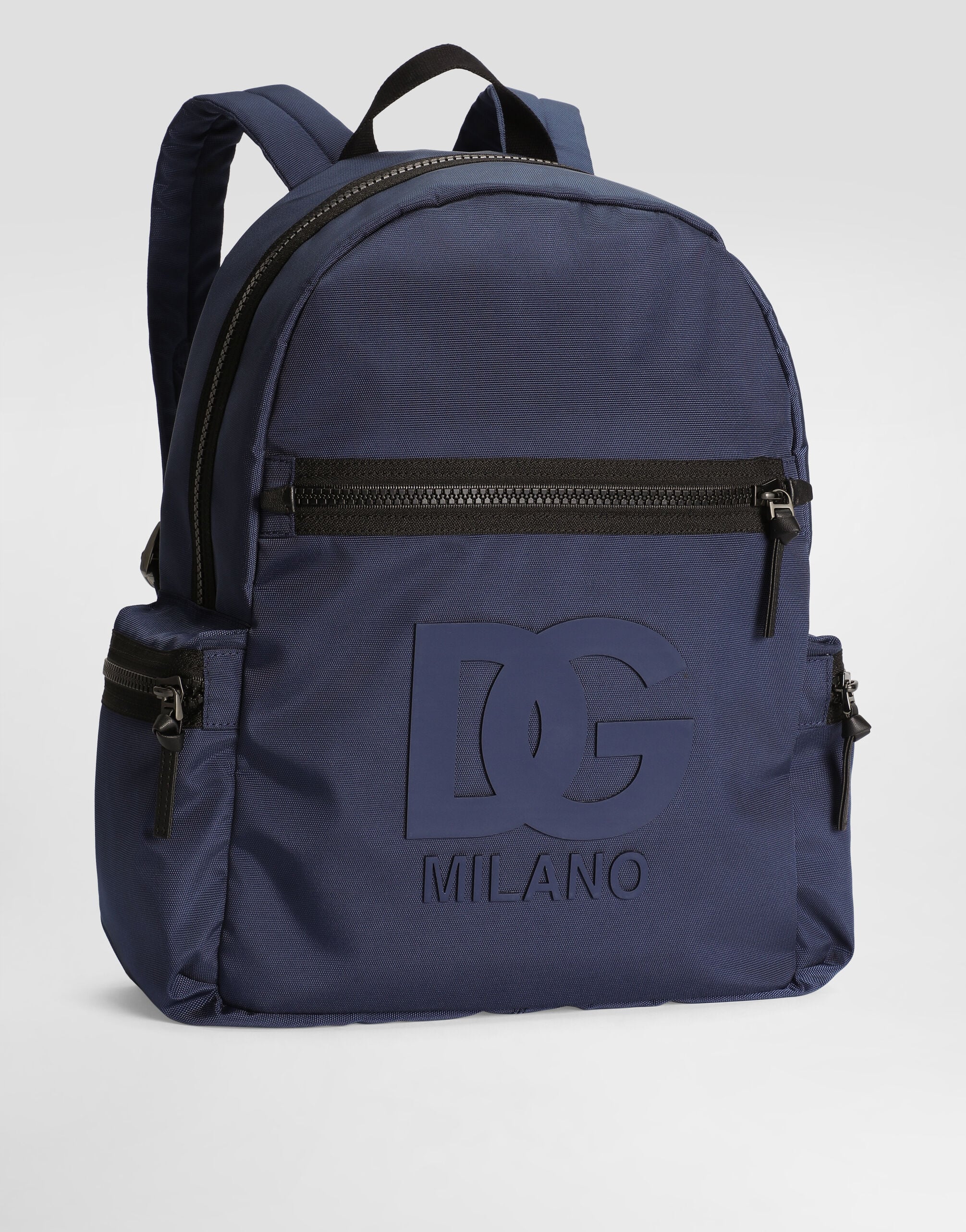Dolce & Gabbanaリュック Azureのボーイズ Nylon backpack with DG rubber patch | Dolce&Gabbana®