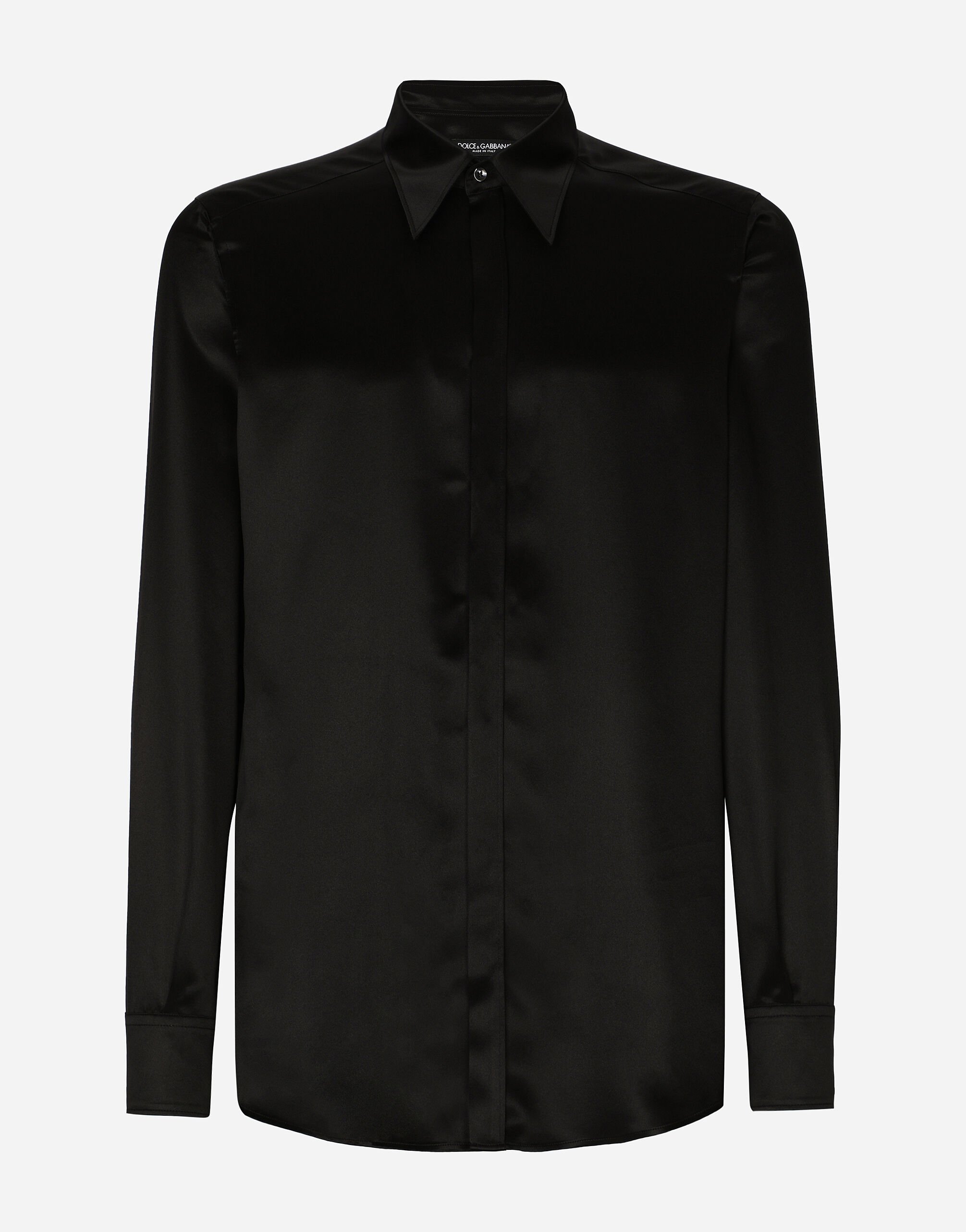 Dolce & Gabbana Silk satin Martini-fit shirt 화이트 G5EJ0TGG826