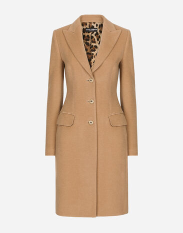 Dolce&Gabbana Single-breasted camel wool coat Beige F7W98TFUWDU