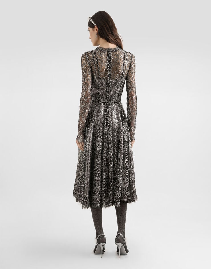 Dolce & Gabbana Lamé lace dress Dolce & Gabbana Lamé lace dress Silver F6TJOTILMCF