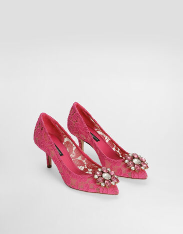 Dolce & Gabbana Pump in Taormina lace with crystals Fuchsia CD0066AL198
