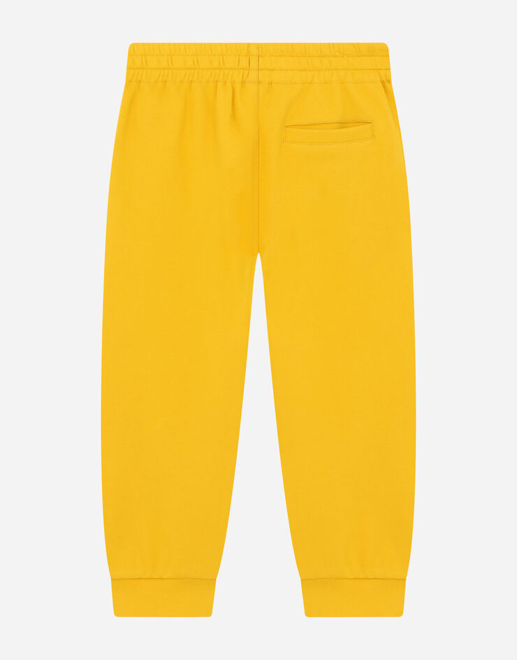 Dolce & Gabbana Jersey jogging pants with DG logo embroidery Yellow L4JPETG7BYI