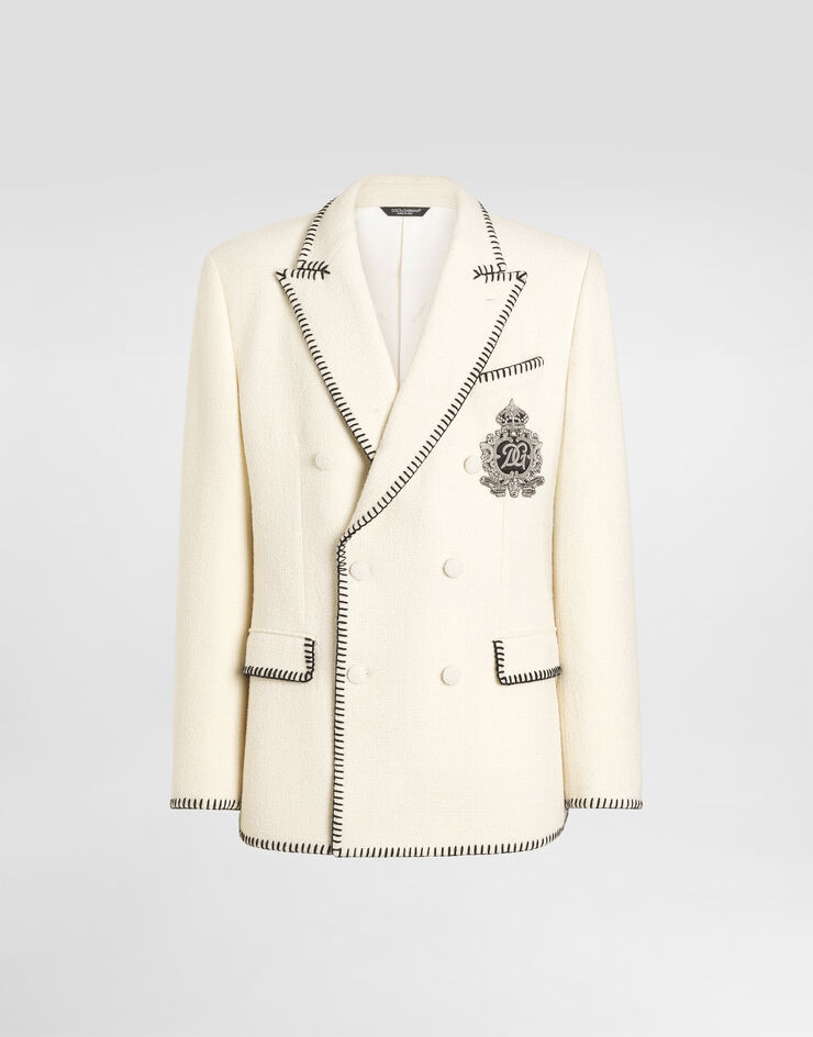 Dolce & Gabbana Tweed double-breasted jacket with embroidery  G2VI5ZFUZEK